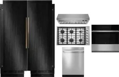 6 Piece Package Includes Refrigerator, Freezer, Cooktop, Wall Oven, Hood And Dishwasher