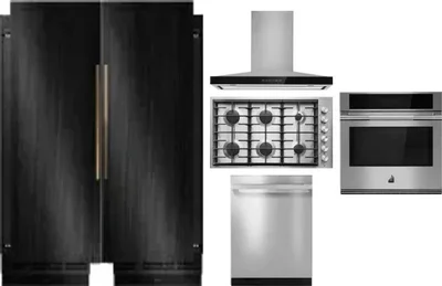 6 Piece Package Includes Refrigerator, Freezer, Cooktop, Wall Oven, Hood And Dishwasher
