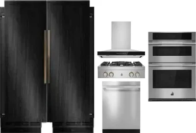 6 Piece Package Includes Refrigerator, Freezer, Cooktop, Wall Oven, Hood And Dishwasher