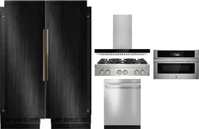 6 Piece Package Includes Refrigerator, Freezer, Cooktop, Wall Oven, Hood And Dishwasher