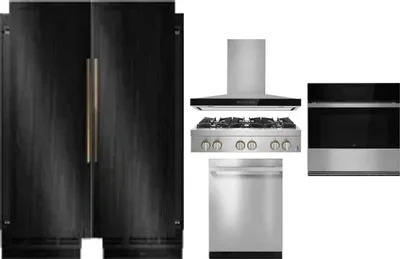 6 Piece Package Includes Refrigerator, Freezer, Cooktop, Wall Oven, Hood And Dishwasher