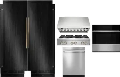 6 Piece Package Includes Refrigerator, Freezer, Cooktop, Wall Oven, Hood And Dishwasher