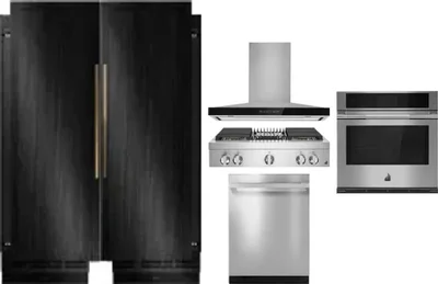 6 Piece Package Includes Refrigerator, Freezer, Cooktop, Wall Oven, Hood And Dishwasher