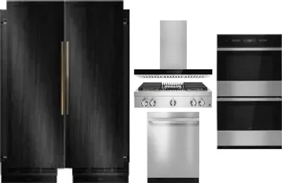 6 Piece Package Includes Refrigerator, Freezer, Cooktop, Wall Oven, Hood And Dishwasher