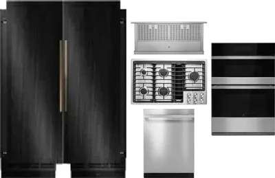 6 Piece Package Includes Refrigerator, Freezer, Cooktop, Wall Oven, Hood And Dishwasher