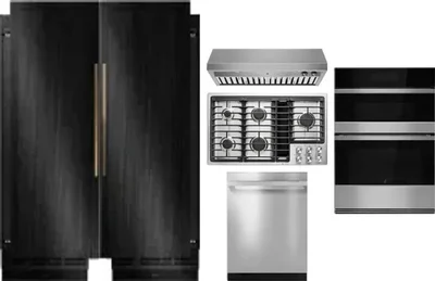 6 Piece Package Includes Refrigerator, Freezer, Cooktop, Wall Oven, Hood And Dishwasher