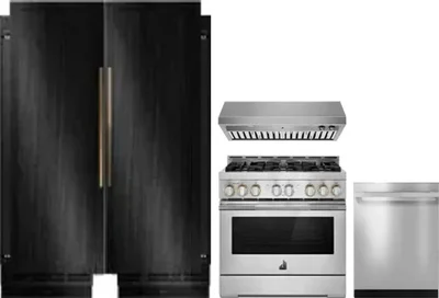 5 Piece Package Includes Refrigerator, Freezer, Range, Hood And Dishwasher