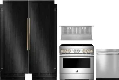 5 Piece Package Includes Refrigerator, Freezer, Range, Hood And Dishwasher