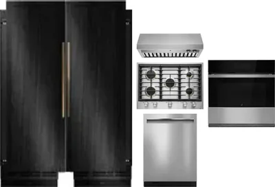 6 Piece Package Includes Refrigerator, Freezer, Cooktop, Wall Oven, Hood And Dishwasher