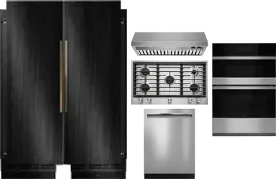 6 Piece Package Includes Refrigerator, Freezer, Cooktop, Wall Oven, Hood And Dishwasher