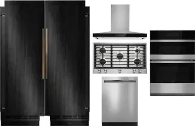 6 Piece Package Includes Refrigerator, Freezer, Cooktop, Wall Oven, Hood And Dishwasher
