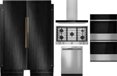 6 Piece Package Includes Refrigerator, Freezer, Cooktop, Wall Oven, Hood And Dishwasher