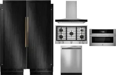 6 Piece Package Includes Refrigerator, Freezer, Cooktop, Wall Oven, Hood And Dishwasher