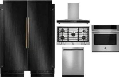 6 Piece Package Includes Refrigerator, Freezer, Cooktop, Wall Oven, Hood And Dishwasher