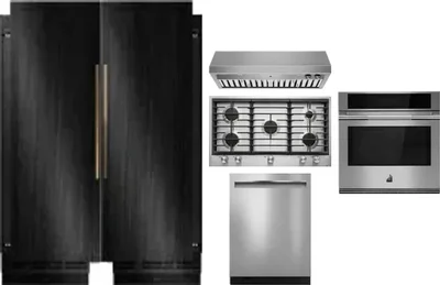 6 Piece Package Includes Refrigerator, Freezer, Cooktop, Wall Oven, Hood And Dishwasher