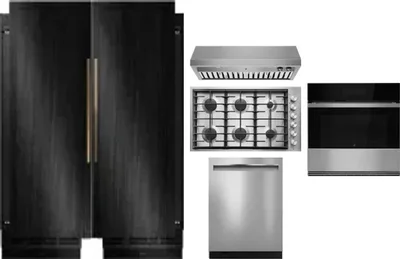 6 Piece Package Includes Refrigerator, Freezer, Cooktop, Wall Oven, Hood And Dishwasher