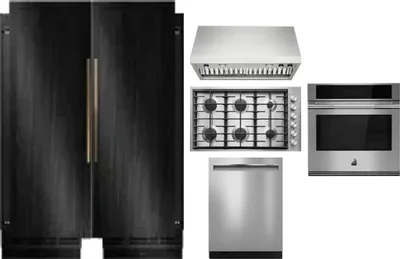 6 Piece Package Includes Refrigerator, Freezer, Cooktop, Wall Oven, Hood And Dishwasher