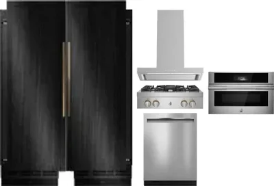 6 Piece Package Includes Refrigerator, Freezer, Cooktop, Wall Oven, Hood And Dishwasher