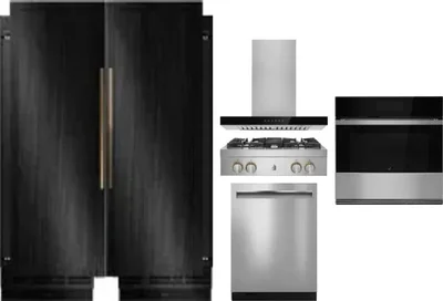 6 Piece Package Includes Refrigerator, Freezer, Cooktop, Wall Oven, Hood And Dishwasher