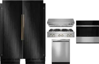 6 Piece Package Includes Refrigerator, Freezer, Cooktop, Wall Oven, Hood And Dishwasher