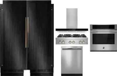 6 Piece Package Includes Refrigerator, Freezer, Cooktop, Wall Oven, Hood And Dishwasher