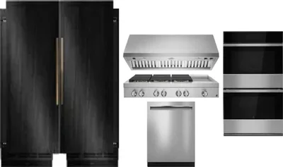 6 Piece Package Includes Refrigerator, Freezer, Cooktop, Wall Oven, Hood And Dishwasher