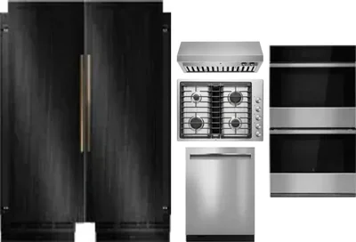 6 Piece Package Includes Refrigerator, Freezer, Cooktop, Wall Oven, Hood And Dishwasher