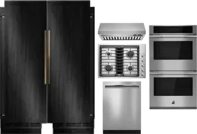6 Piece Package Includes Refrigerator, Freezer, Cooktop, Wall Oven, Hood And Dishwasher
