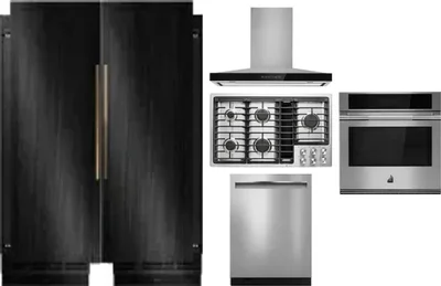 6 Piece Package Includes Refrigerator, Freezer, Cooktop, Wall Oven, Hood And Dishwasher