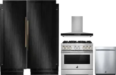 5 Piece Package Includes Refrigerator, Freezer, Range, Hood And Dishwasher