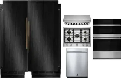 6 Piece Package Includes Refrigerator, Freezer, Cooktop, Wall Oven, Hood And Dishwasher