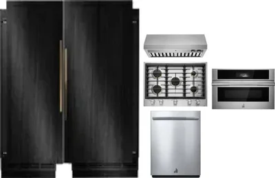 6 Piece Package Includes Refrigerator, Freezer, Cooktop, Wall Oven, Hood And Dishwasher