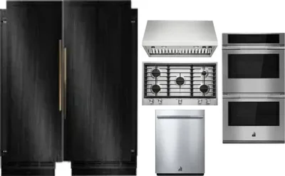 6 Piece Package Includes Refrigerator, Freezer, Cooktop, Wall Oven, Hood And Dishwasher
