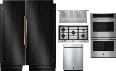 6 Piece Package Includes Refrigerator, Freezer, Cooktop, Wall Oven, Hood And Dishwasher