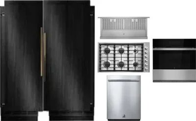 6 Piece Package Includes Refrigerator, Freezer, Cooktop, Wall Oven, Hood And Dishwasher