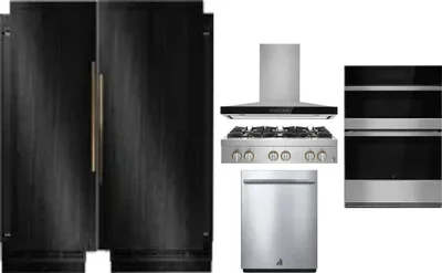 6 Piece Package Includes Refrigerator, Freezer, Cooktop, Wall Oven, Hood And Dishwasher