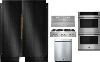 6 Piece Package Includes Refrigerator, Freezer, Cooktop, Wall Oven, Hood And Dishwasher