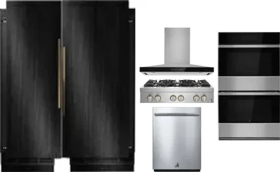 6 Piece Package Includes Refrigerator, Freezer, Cooktop, Wall Oven, Hood And Dishwasher