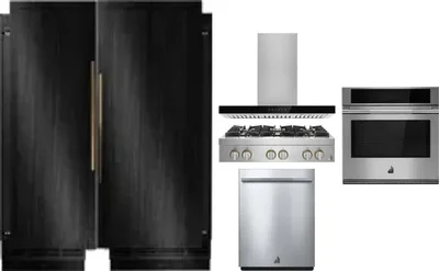 6 Piece Package Includes Refrigerator, Freezer, Cooktop, Wall Oven, Hood And Dishwasher