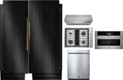 6 Piece Package Includes Refrigerator, Freezer, Cooktop, Wall Oven, Hood And Dishwasher