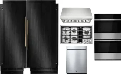 6 Piece Package Includes Refrigerator, Freezer, Cooktop, Wall Oven, Hood And Dishwasher