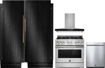 5 Piece Package Includes Refrigerator, Freezer, Range, Hood And Dishwasher
