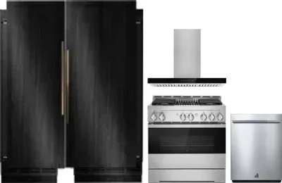 5 Piece Package Includes Refrigerator, Freezer, Range, Hood And Dishwasher