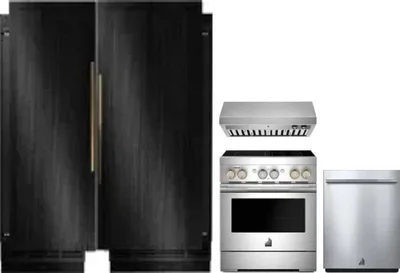 5 Piece Package Includes Refrigerator, Freezer, Range, Hood And Dishwasher