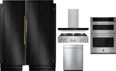 6 Piece Package Includes Refrigerator, Freezer, Cooktop, Wall Oven, Hood And Dishwasher