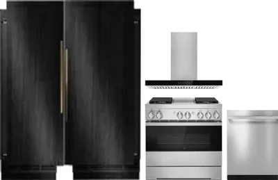 5 Piece Package Includes Refrigerator, Freezer, Range, Hood And Dishwasher