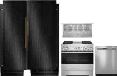 5 Piece Package Includes Refrigerator, Freezer, Range, Hood And Dishwasher