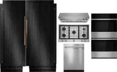 6 Piece Package Includes Refrigerator, Freezer, Cooktop, Wall Oven, Hood And Dishwasher