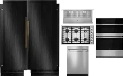 6 Piece Package Includes Refrigerator, Freezer, Cooktop, Wall Oven, Hood And Dishwasher