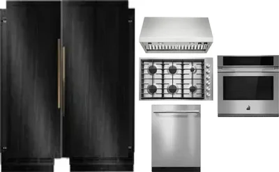 6 Piece Package Includes Refrigerator, Freezer, Cooktop, Wall Oven, Hood And Dishwasher
